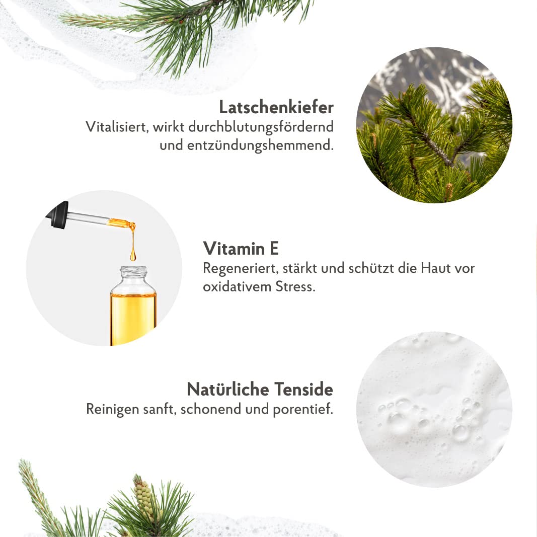 HAKA Pflegeschaumbad, 500 ml (33x baden), belebender Badezusatz mit Latschenkiefer, Schaumbad vitalisiert Körper & Geist, beruhigt die Sinne, pflegt & reinigt die Haut, alle Hauttypen, vegan