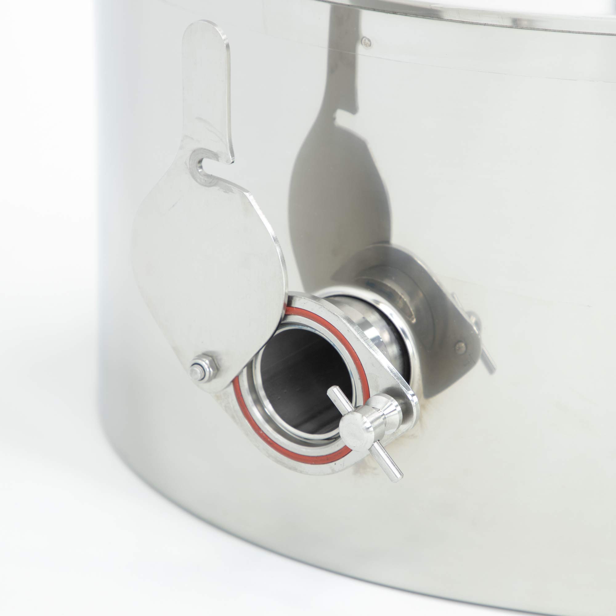 LYSON Honigabfüller Honigeimer Abfüllkübel Abfüllbehälter 50l (ca. 70 kg) für Honig mit konischem Boden Abdeckung Dichtung und Klammern aus Edelstahl TYPE (304)