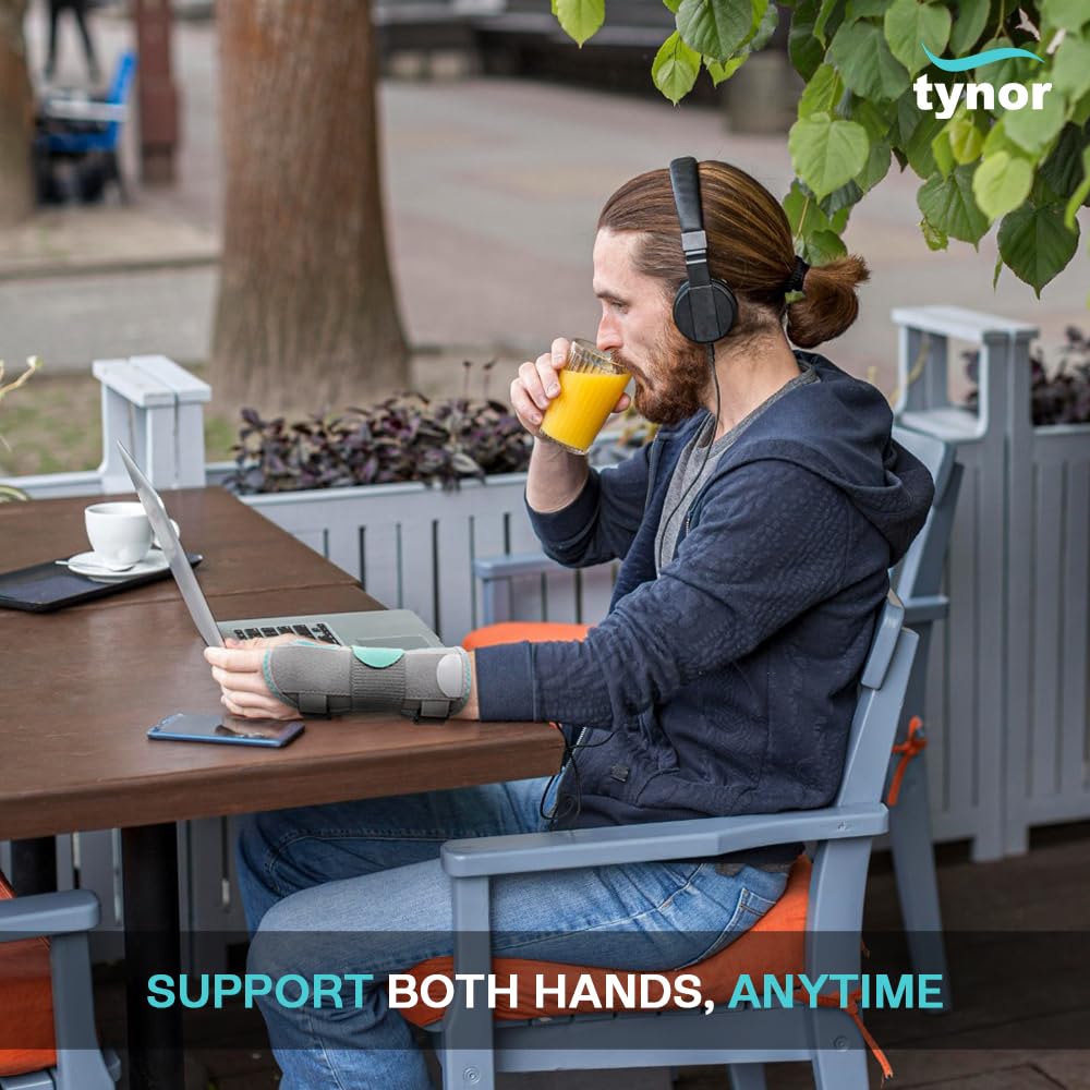TYNOR Wrist Splint Ambidextros, Grey, Medium, 1 Unit