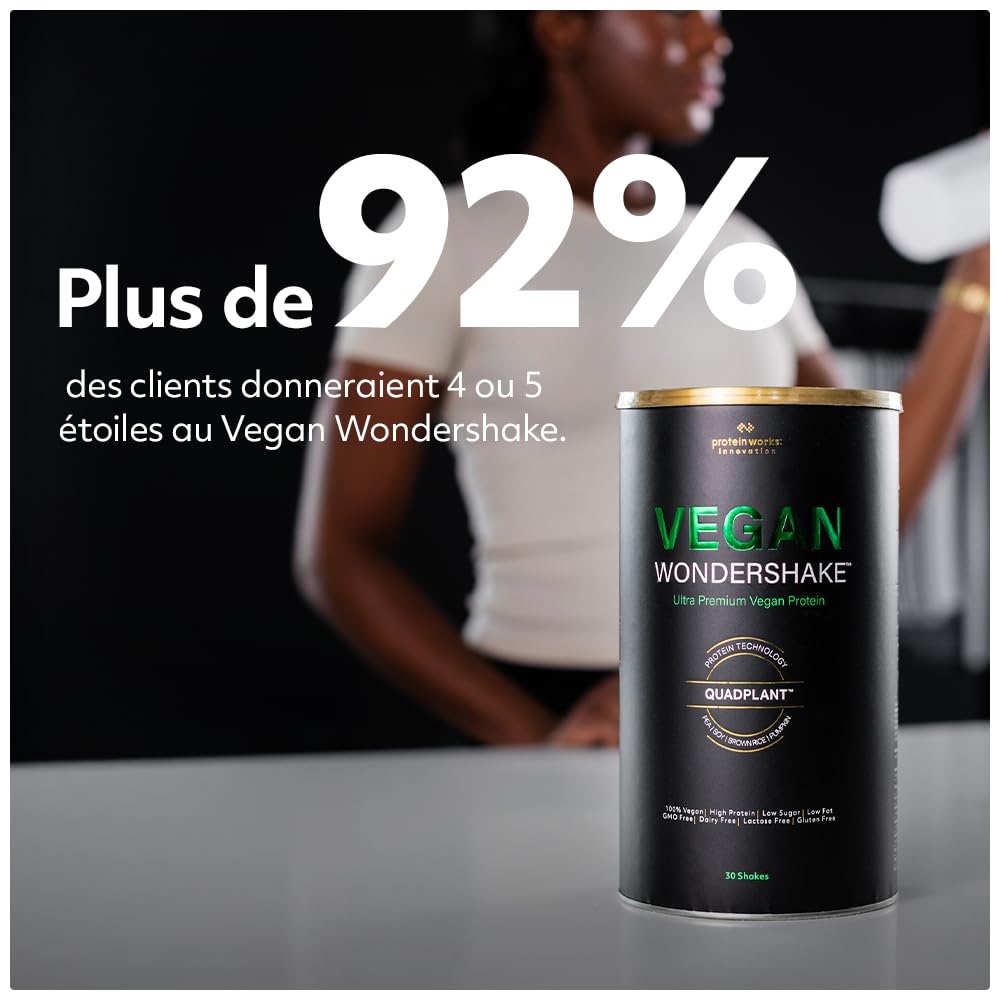 THE PROTEIN WORKS - Vegan Wondershake | Shake Protéiné Vegan | 21g Protéines | Super Doux, Goût Étonnant | Banane Onctueuse | 30 Portions