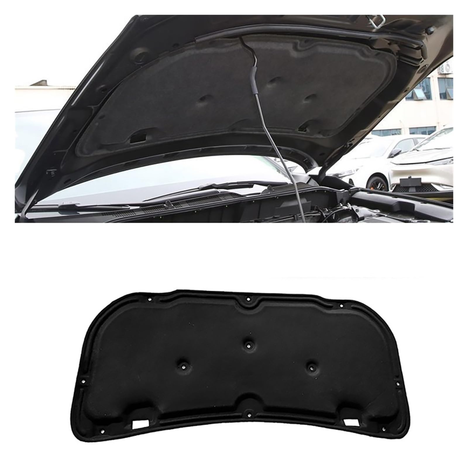 Car Front Engine Sound & Heat Insulation Cotton Mat with Buckle Compatible for Mazda CX 5 KF CX-5 MK2 2018-2024 Replace Auto Soundproof Pad