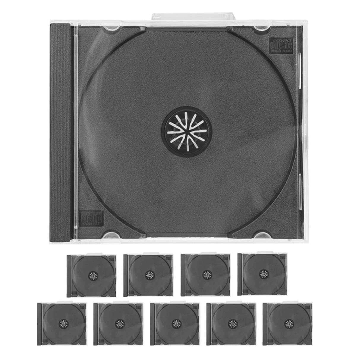 OUNONA Custodia per CD in Plastica Trasparente, Scatola Portaoggetti per CD Singolo Disco, Set da 10 Pezzi Protezione Antipolvere, Organizer Impilabile per Casa, Ufficio e Scuola