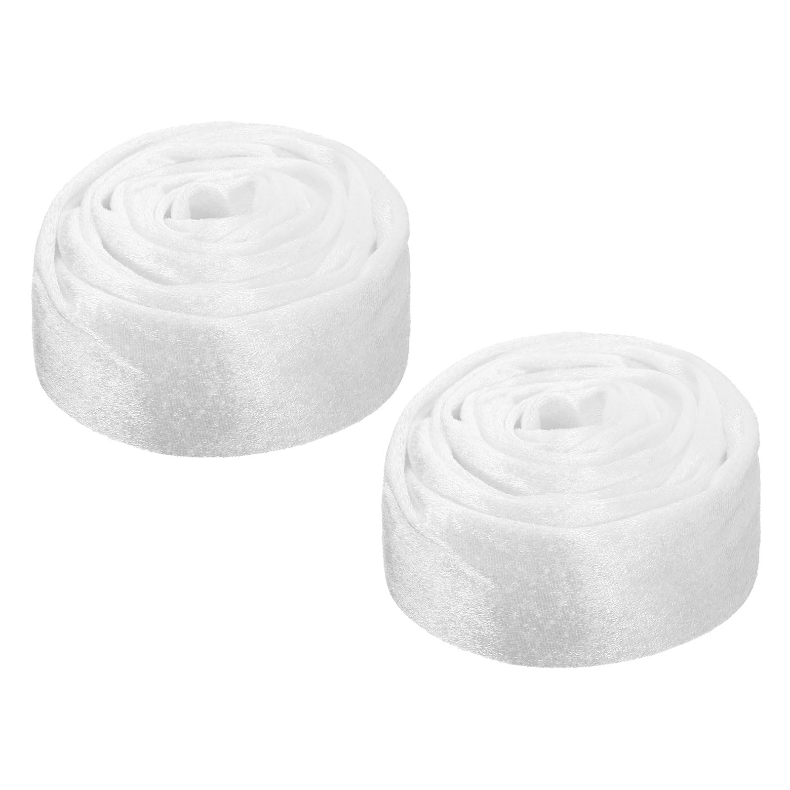 PATIKIL 1.97" x 6Ft Chandelier Chain Cord Cover, 2 Pcs Velvet Cloth Fabric Chain Sleeve for Chandelier Wires Swing, Cable, White