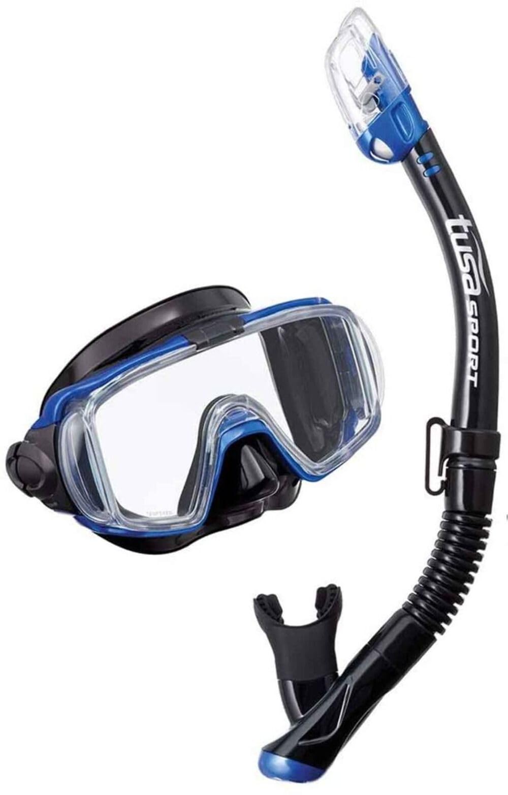 Tusa Visio Kit de plongée avec Tuba et étui Bleu