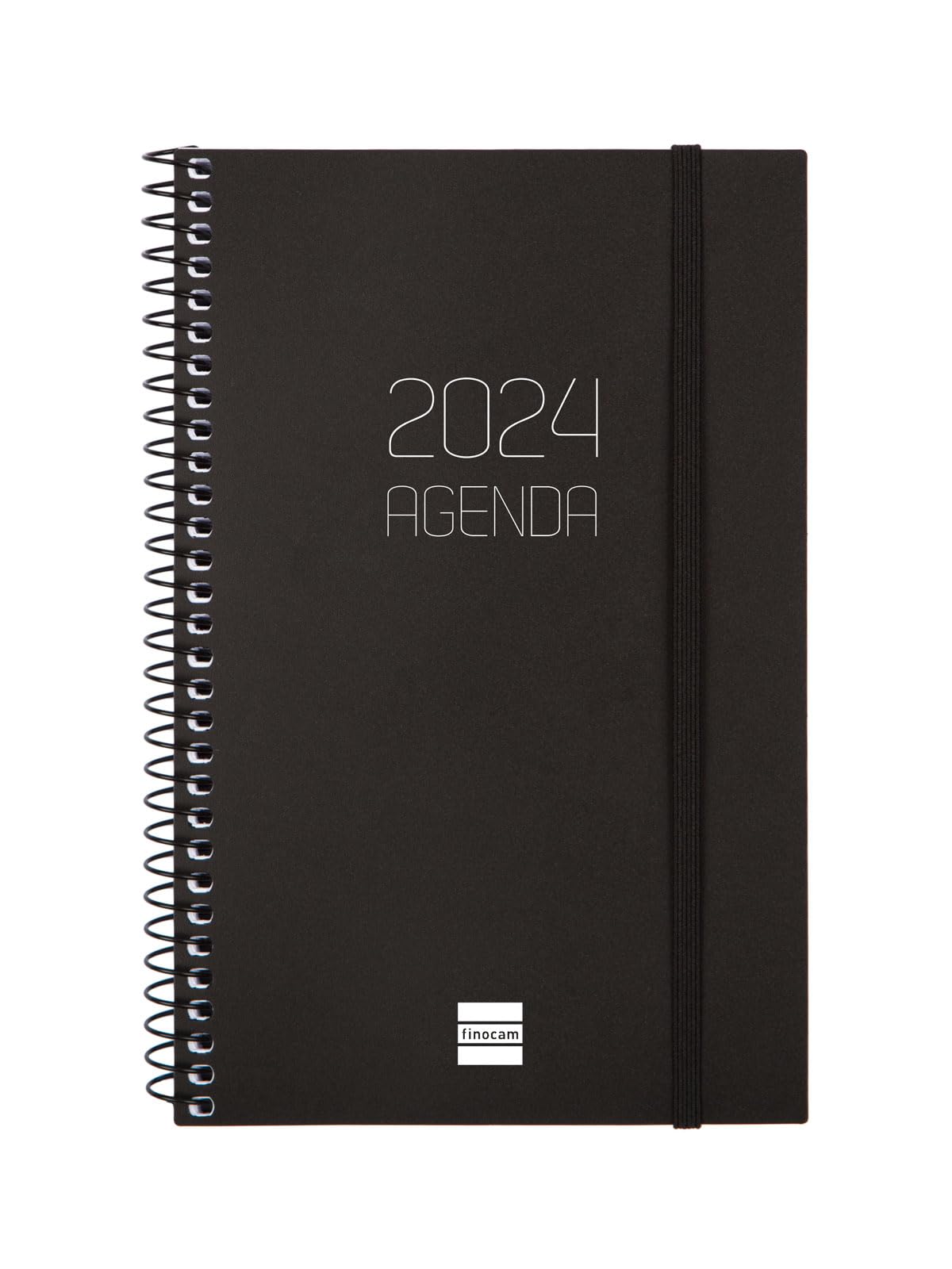 Finocam - Opaque 2024 Weekly Horizontal Diary January 2024 - December 2024 (12 months) Black French