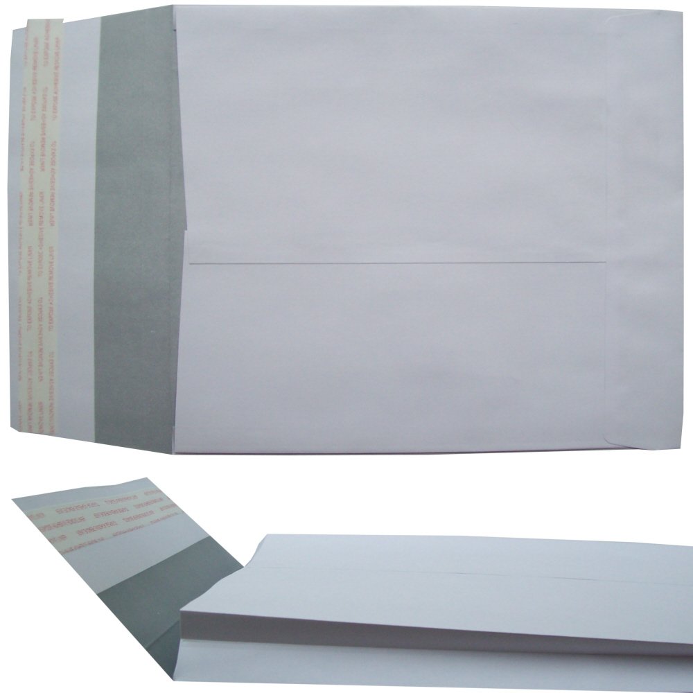 125 WHITE GUSSET SPINED PEEL + SEAL PAPER ENVELOPES MAILERS - SQUARE SIZE 220 x 220mm + 25mm SPINE 120GSM - SELF SEALING BOOK DOCUMENT STORAGE OFFICE POSTAL PACKING POSTAGE MAIL PACKAGING STATIONERY