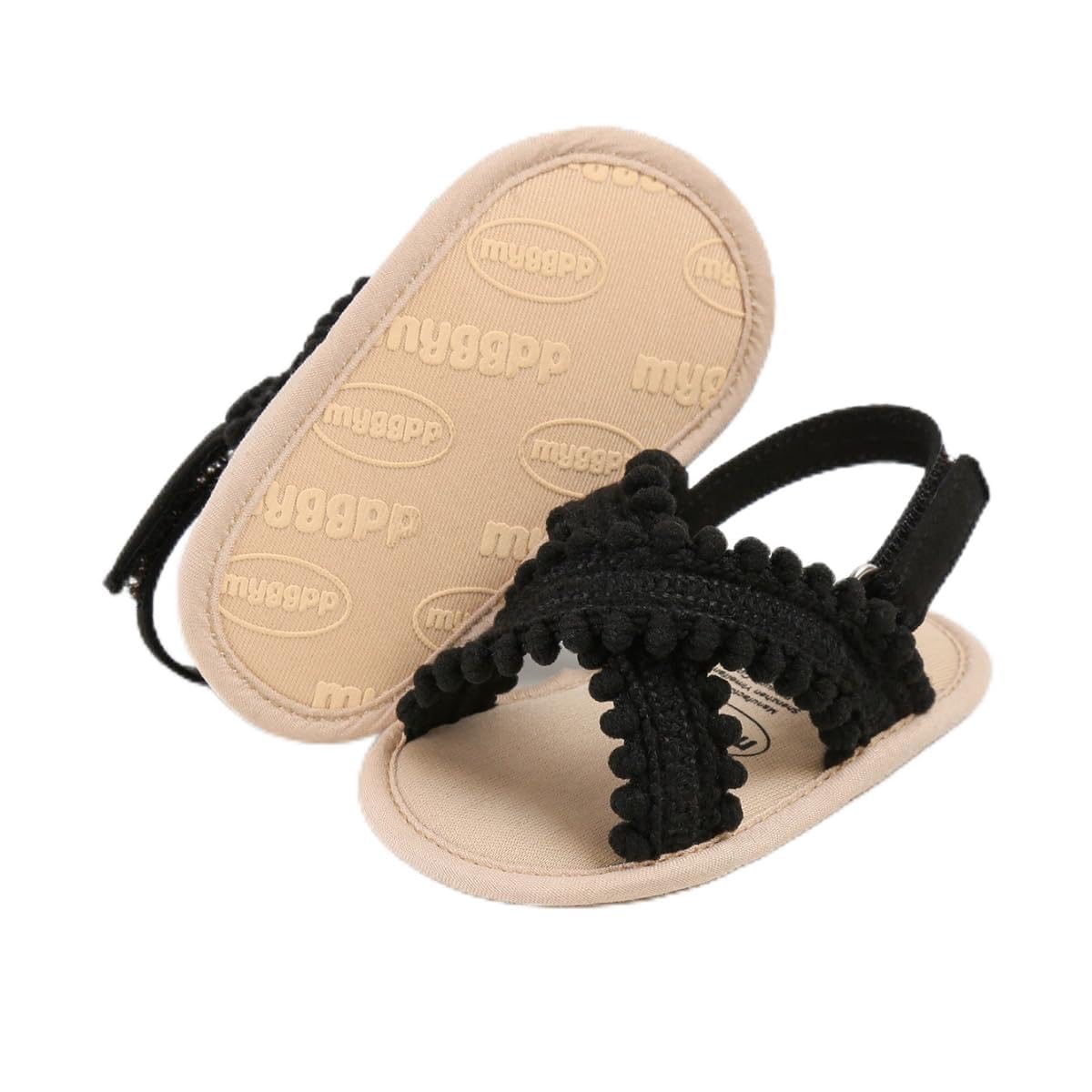 Meckior Infant Baby Girls Boys Summer Sandals Open Toe Lace Princess Dress Wedding Flats Shoes Newborn Toddler Soft Non-slip Sole First Walker Crib Shoes