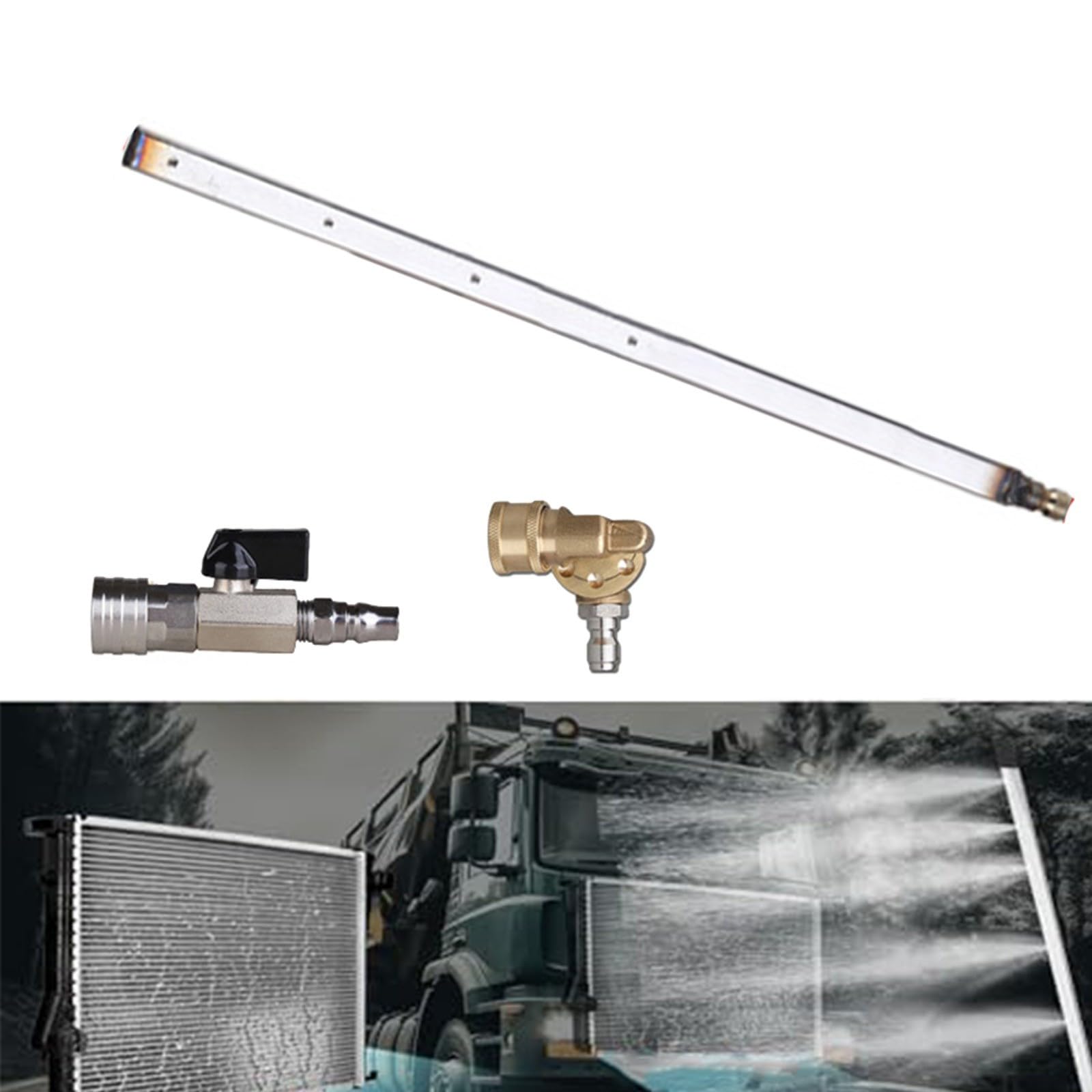 Herramienta portátil de limpieza de radiador con dos acoplamientos rápidos 2000PSI Radiador Flush Cleaner Tool 60CM