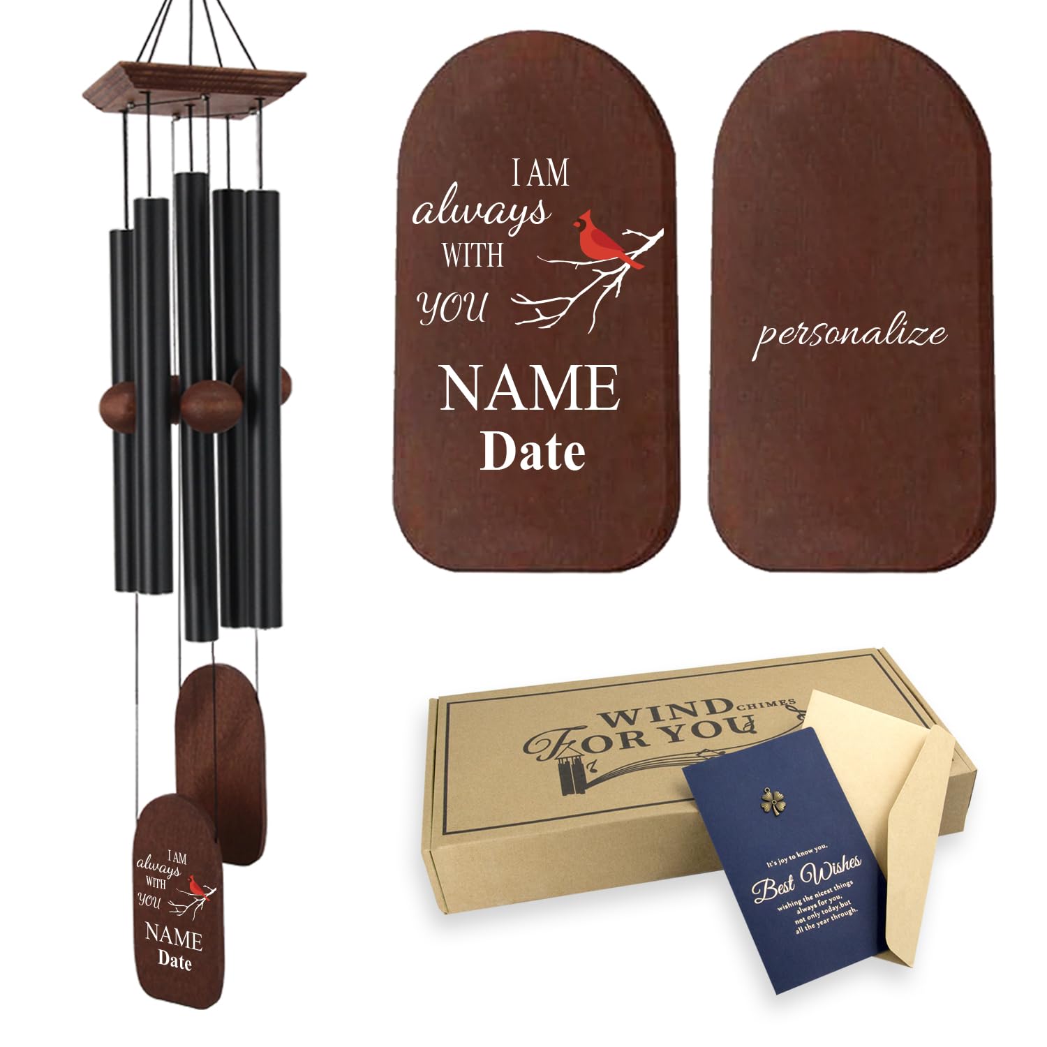 ASTARIN Sympathy Wind Chimes Personalized, Wind Chimes for Loss of Loved One, Condolences Gift for Loss Husband Wife Grandmother Child Miscarriages, Sorry for Your Loss Gifts