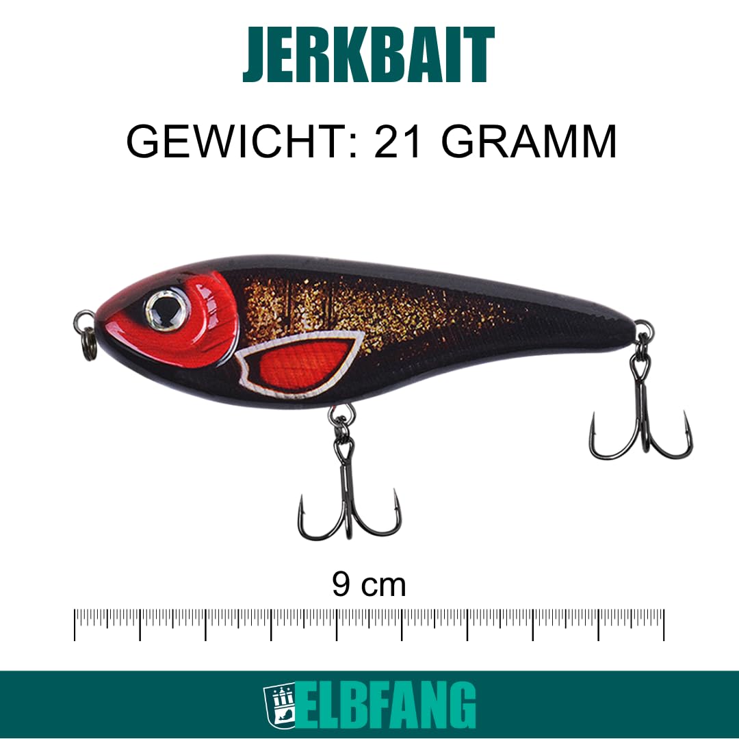 ELBFANG Jerkbait Set - 3 Stück / 60mm / 13g / Hecht Köder Wobbler