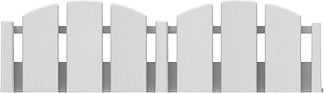 EasyFlex No-Dig Landscape Edging with Anchoring Spikes, 4.5 in. Tall Decorative Adirondack Wood-Look Fence Garden Border, 15 Foot Kit, White (3600WT-15C-6)