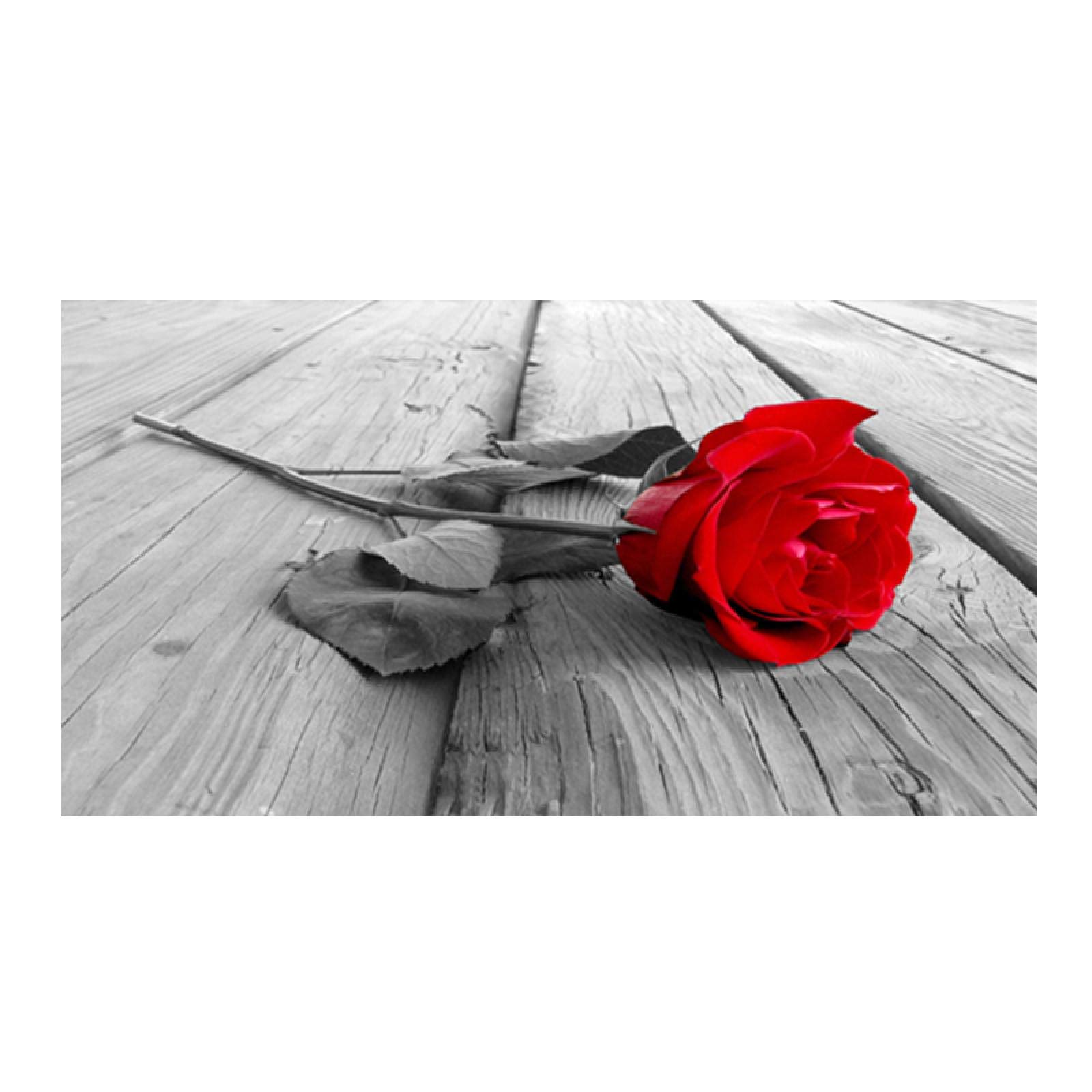 4er-Set Kunstdruck „Rote Rose“ Auf Leinwand – 20x25 Cm, Ohne Rahmen – Wanddeko Für Wohnzimmer & Küche
