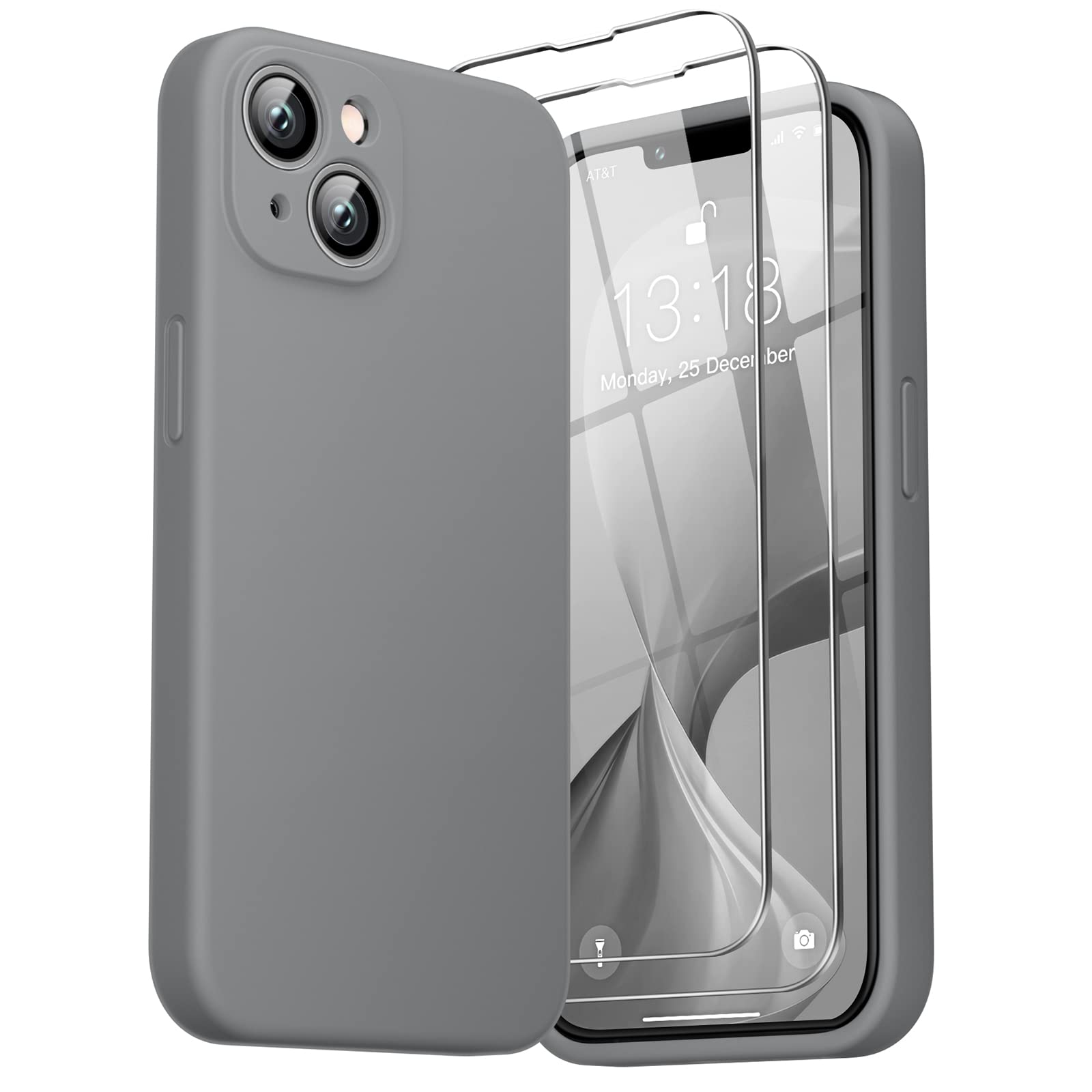 GOODVISH [3 in 1 Designed for iPhone 14 Case, iPhone 13 Case Liquid Silicone (6.1" Regular)