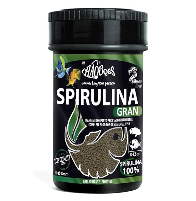 Haquoss Spirulina Gran Gourmet Comida en Copos para Peces Vegetariano, 100 ml/46 Gr