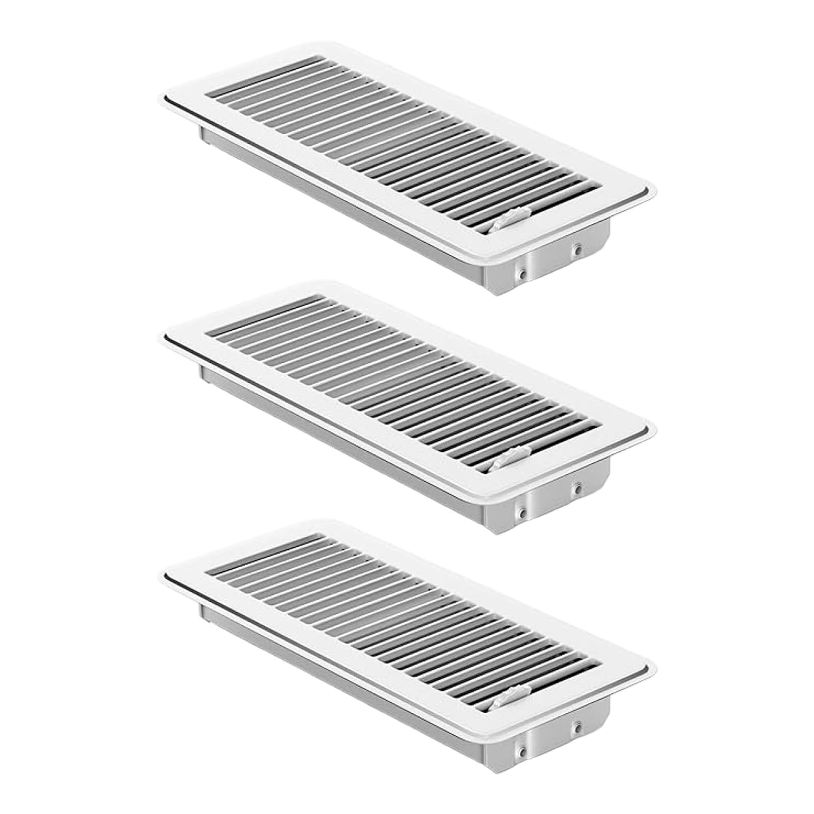 3 Section 4x10 Inch Metal Floor Register Cover Durable Attractive Design Aluminum Alloy HVAC Ventilation Grate for Wall and Ceiling