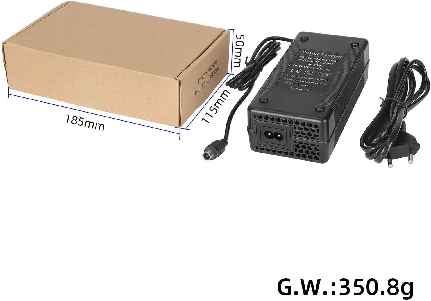 Caricatore 54,6 V 2 A per ENGWE EP-2 Pro Engine Pro Bike e scooter E caricatore di ricambio con cavo di ricarica, caricatore rapido, batteria al litio adattatore