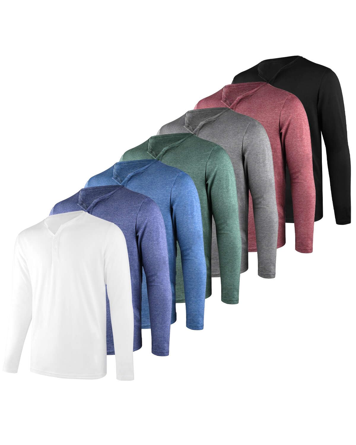 Liloak Mens T-Shirts Henley Shirts,Multipack Henley Short Sleeve Shirts,3 Button Tees Multi Color,Classic Casual T Pack