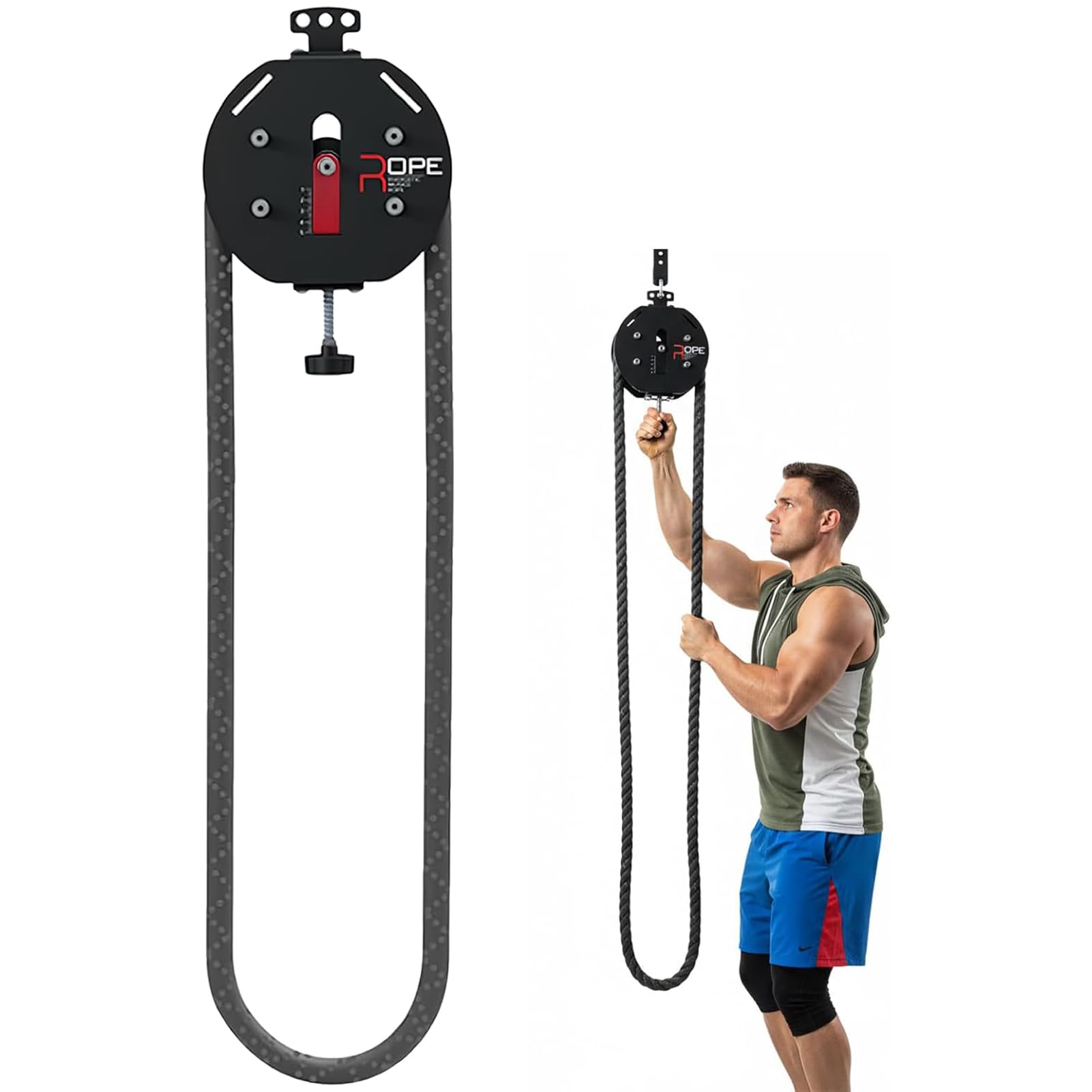Endless Rope Trainer Machine per palestra e casa, sistema di resistenza regolabile con anello in nylon da 4 m, per allenamento fisico e allenamento