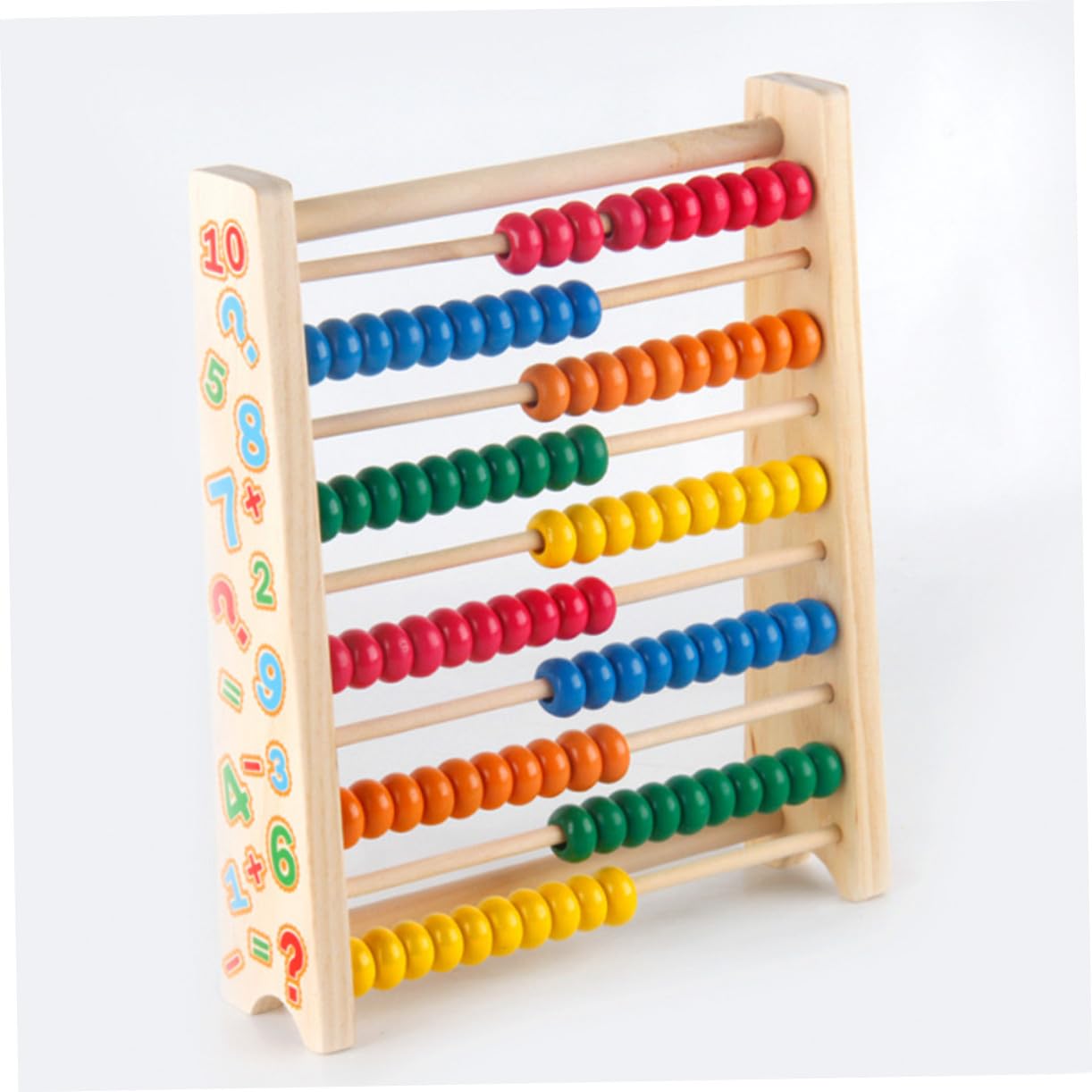 Mikinona Stalls Abaco in Legno per Giocattolo Educativo per Calcolo e Sviluppo Intellettivo Telaio di Calcolo Sicuro e Lisciato per Anni Regalo Didattico per Ragazzi e Colore Casuale