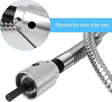 Flexible Shaft Drill with Handle and Hex Wrench, 0.3-6.5 mm Flexible Shaft, Aluminium Alloy Flexible Shafts Drill Chucks, for Cutting, Grinding, Polishing or Separating (110 cm)