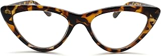 Tortoise Cat Eye Reading Glasses for Women to Look Stylish, Fashionable with High Vision - Comfortable Spring Hinges for All Face Shapes Womens Reading Glasses - Solid Readers - Reading Glasses 2.0+