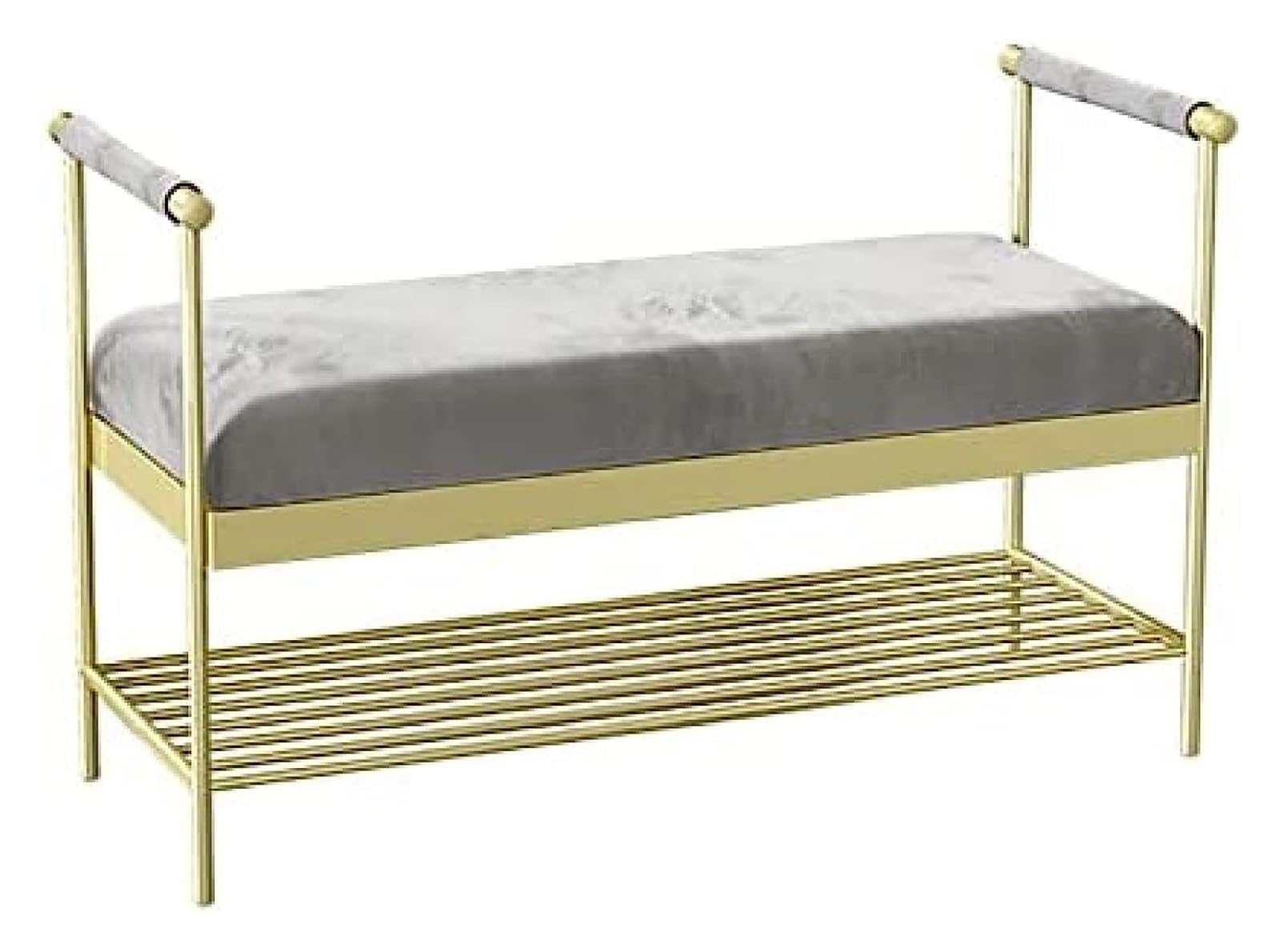 GRDDBZA Shoe Storage Bench with Cushion for Entryway, Entrance Bench with Armrests Thickened Shoe Stool Bench, Bedroom Bed End Stool Storage Shoe Stool(60x40x45cm(24x16x18inch))