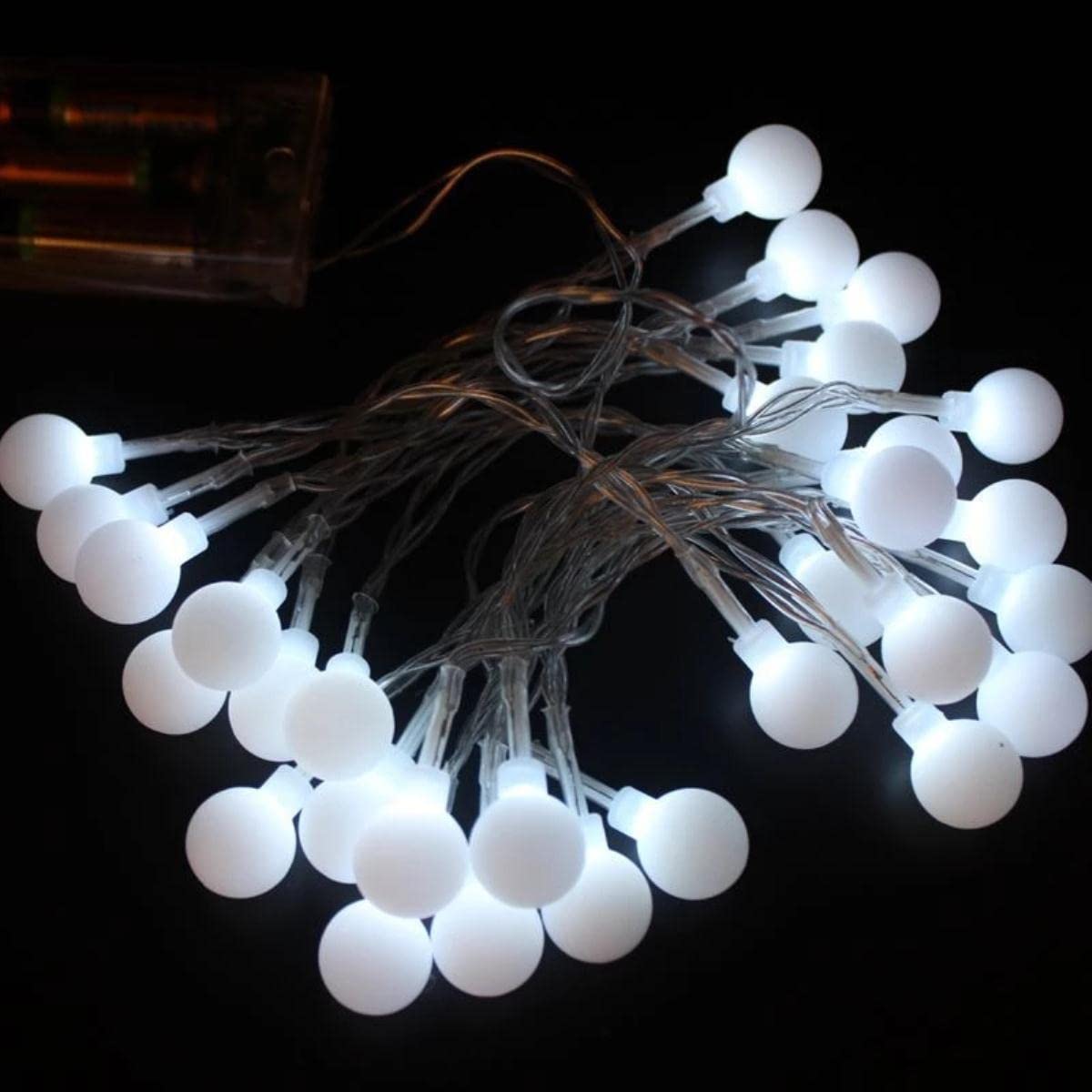USB/Batteria LED Ghirlanda Luci Stringa di Fata Decorazioni Natalizie per la Casa Vacanze all'aperto Decorazioni per Feste di Nozze Impermeabile-Bianco, 10 m 80 LED, Scatola Batteria