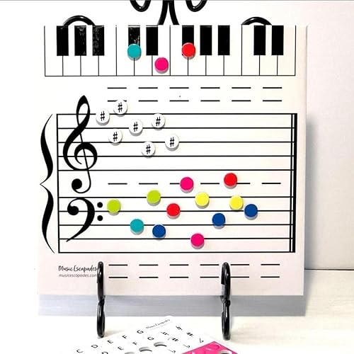 Pizarra magnética de borrado en seco para leer notas Borad pequeña pizarra blanca de borrado en seco para profesores de música, profesores, piano y