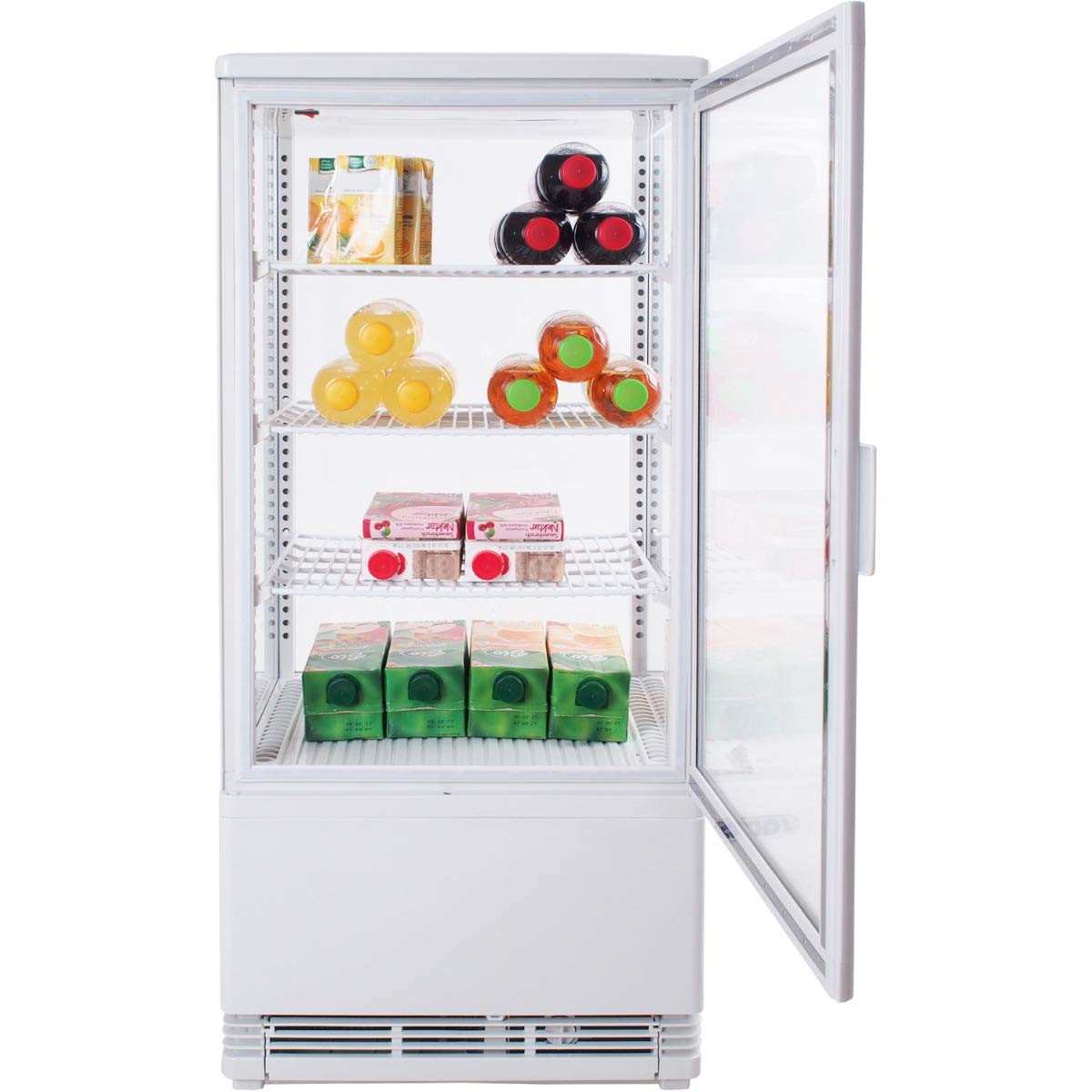 ZORRO - Kühlvitrine weiß Kuchenvitrine Gastro - 80 Liter - R600A - 4-Seitig Doppelverglast