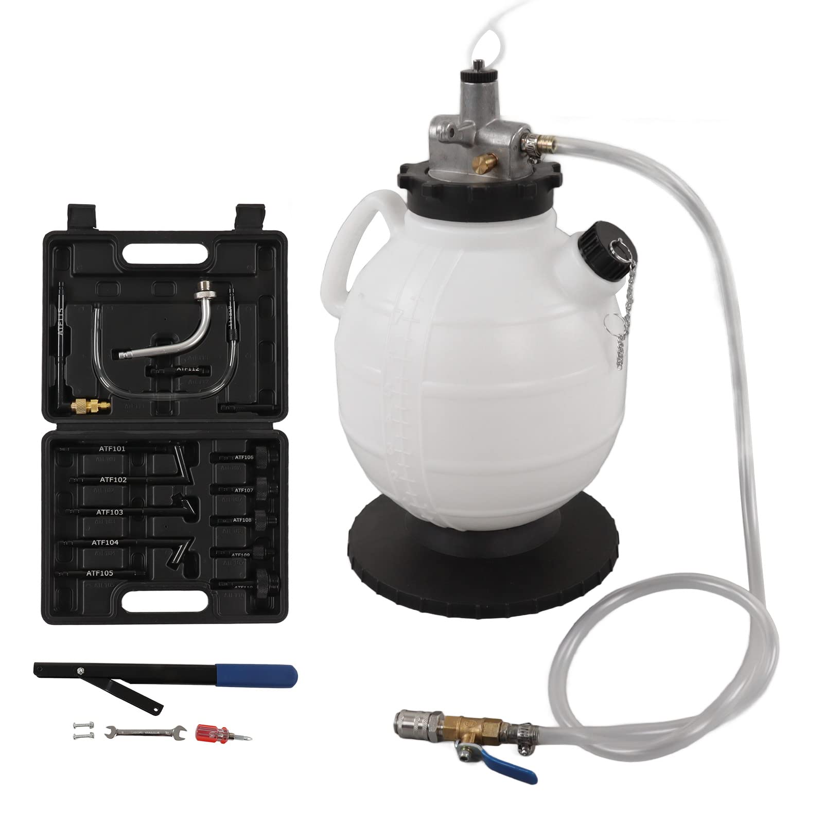 Akozon Herramienta de Llenado de Aceite de Transmisión de 7,5l con 15 Adaptadores ATF para Altis 2010 722,9, Transferencia de Fluido Automática Manual a Prueba