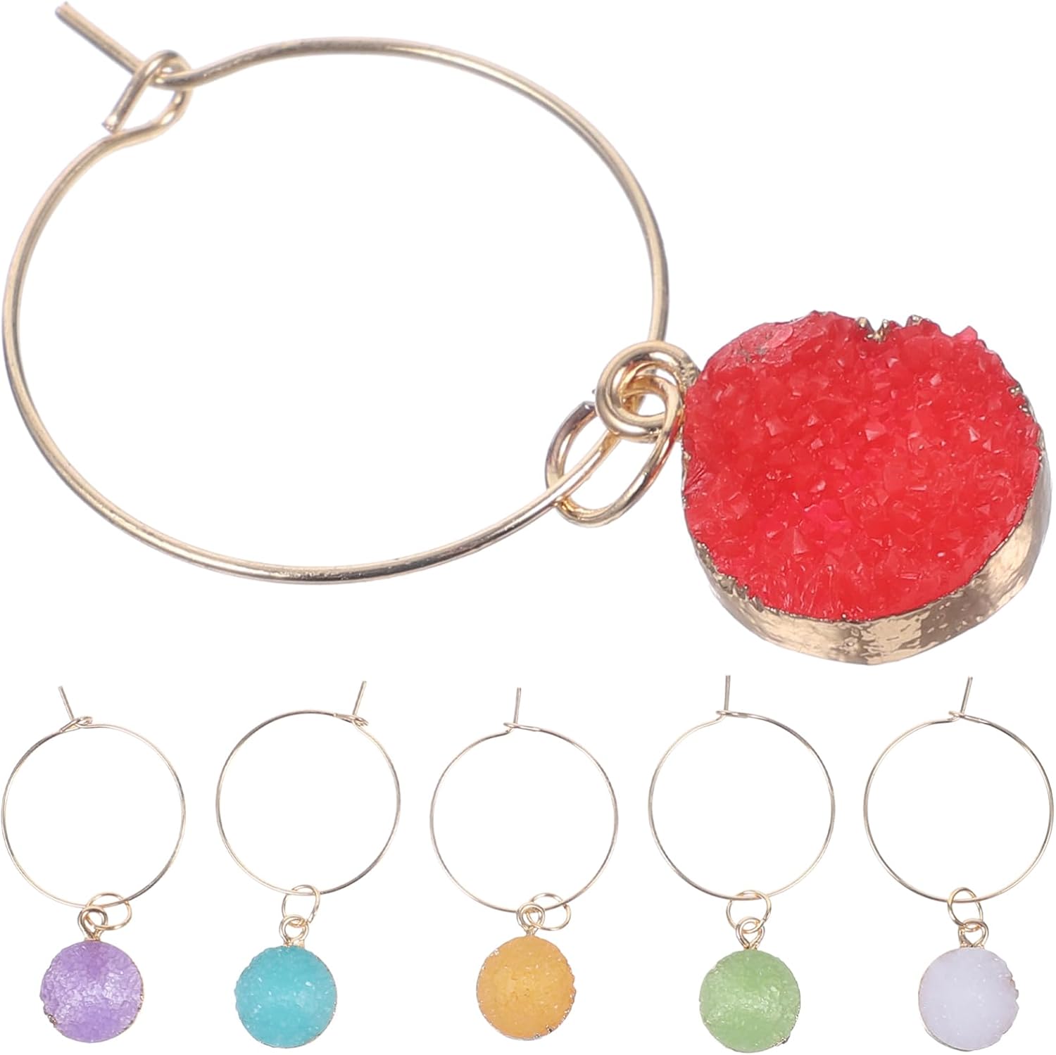 6pcs Unique Wine Glass Charms Drink Markers for Easy Identification at Parties Weddings and Gatherings Fun and Creative Wine Glass Identifiers
