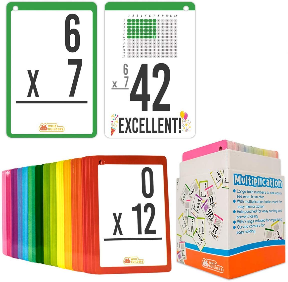 Buy WhizBuilders Multiplication Flash Cards for 3rd Grade Toddlers 169