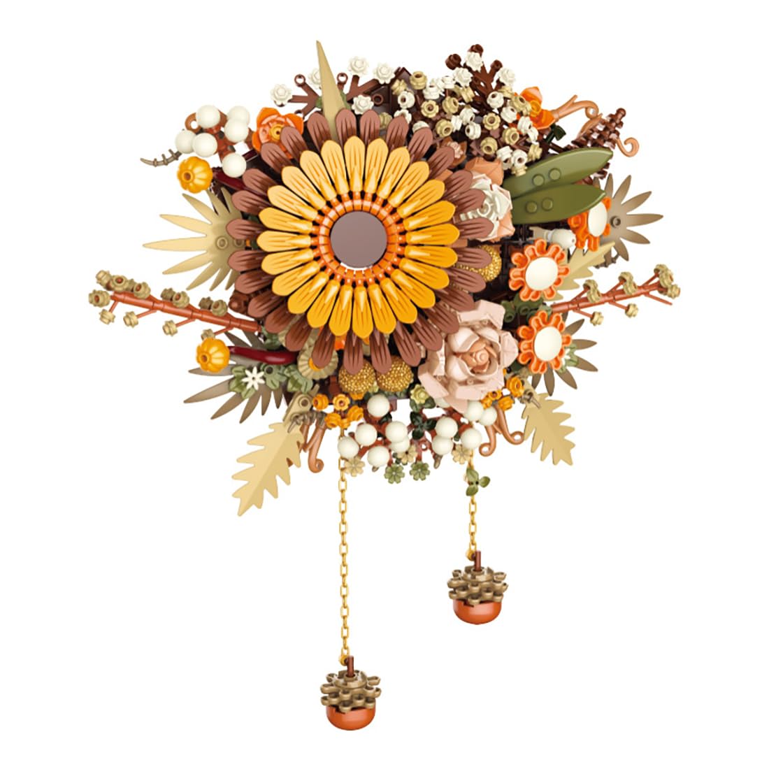 Sonnenblume Bausteine, 800+ Teile Sonnenblume Rosen Bausteinmodell, Klemmbausteine MOC Bausatz Bauspielzeug für Sonnenblumen Dekoration, Kompatibel mit Großen Marken
