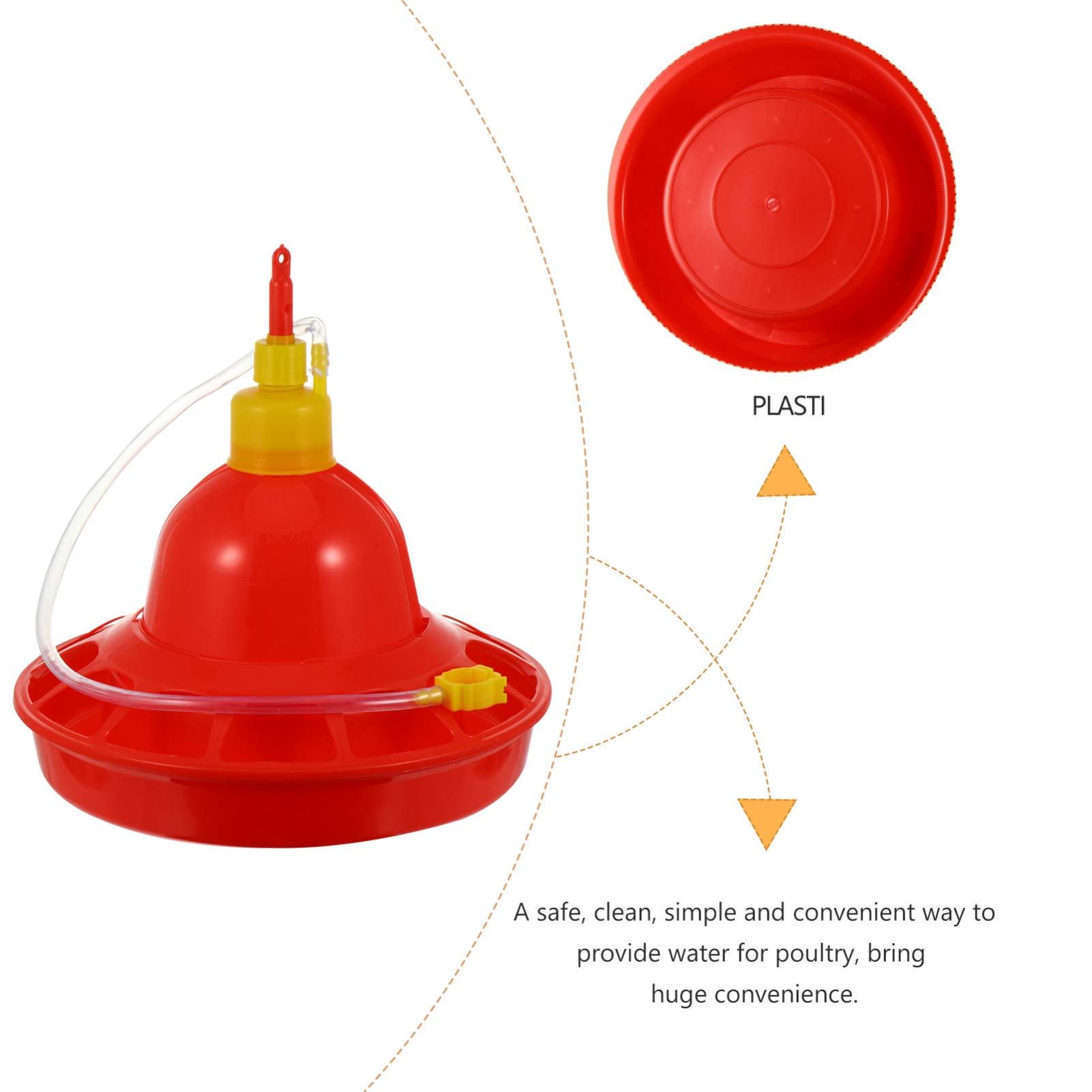 Abbeveratoio Automatico per Polli e Oche in Plastica, Resistente al Freddo al Calore, per Uso Interno ed Esterno, Rosso