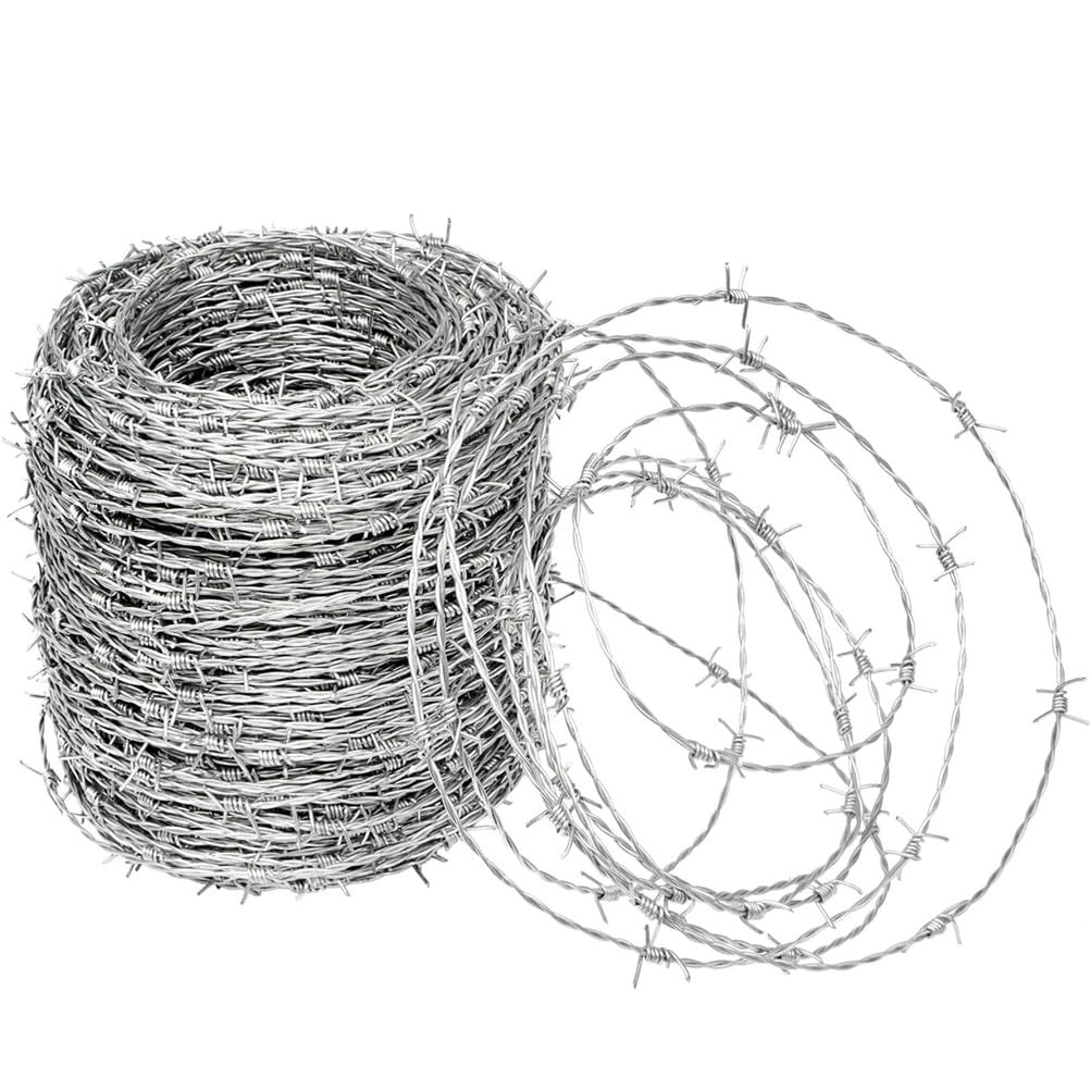 Alambre de Espino, Alambre de Púas Galvanizado, Fácil De Doblar Alambre Espino Ideal para Zonas Rurales, Campo, Vallas y Almacenes,2.2mm,200m