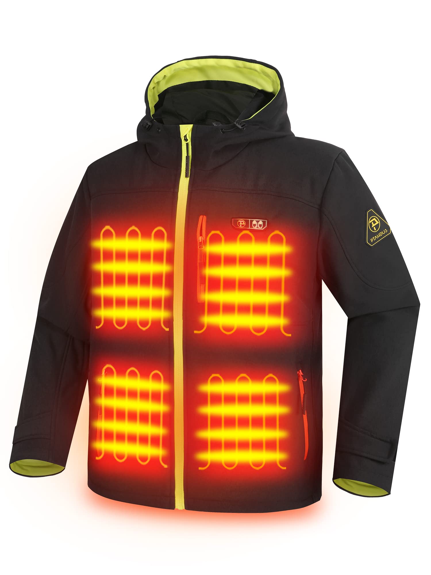 PTAHDUS Mens Heated Jacket Soft Shell