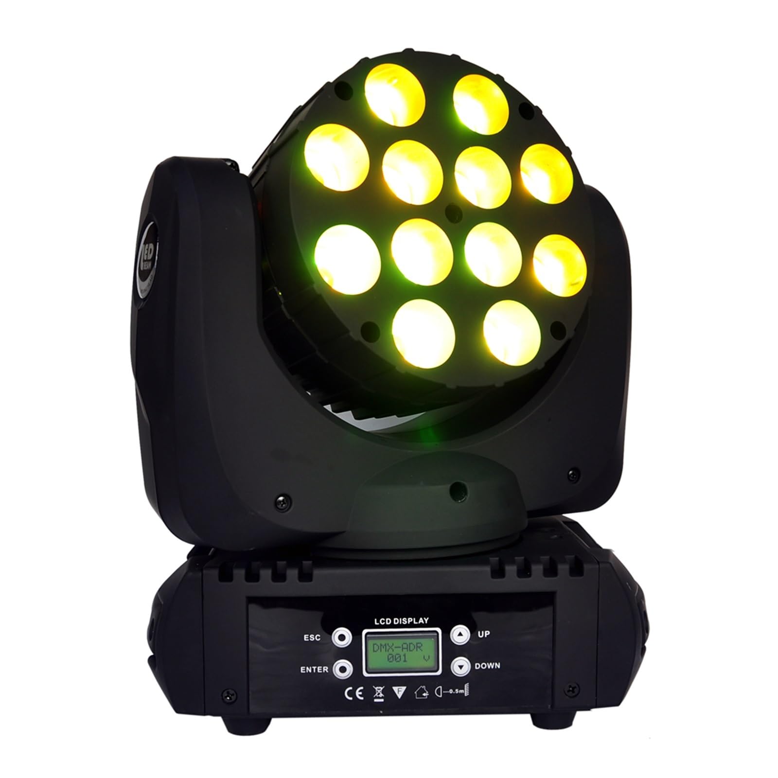 Luces de Escenario, 12x12W 4IN1 llevó la luz de haz móvil RGBW llevó la luz principal móvil 15 canales llevó la luz de la etapa