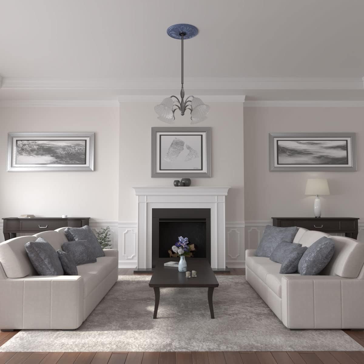 Ekena Millwork CM22BOAMC 22 5/8 OD x 1 3/4 P Bordeaux Ceiling Medallion (fits Canopies up to 3 1/4), Hand-Painted, Americana Crackle