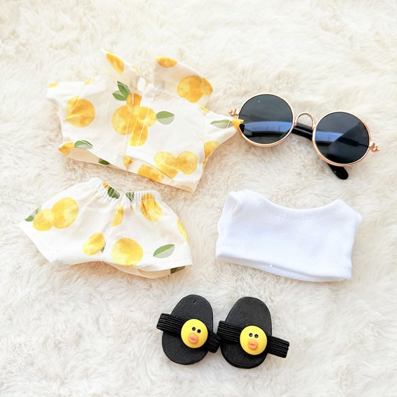 Beach Clothing Sets Suitable for 17cm Dolls Accessories(Only Clothing No Doll), Summer Clothes Outfit for 6.69 inch Doll Upper Garment Replacement