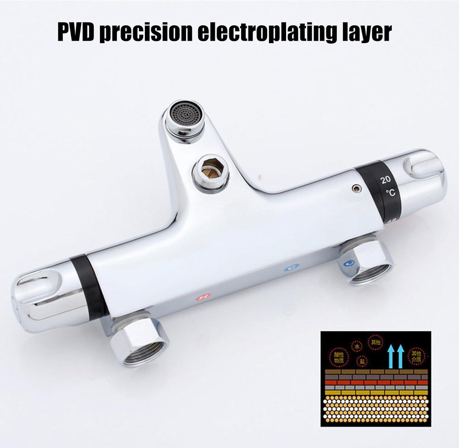 ボタン付きサーモスタットシャワー蛇口ミキサーゲートシャワー蛇口温度制御ゲートシャワーアクセサリー一定温度温冷水ミキサーバルブ