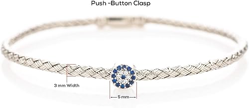 Miniatura 3 de Pulsera de plata de ley contra el mal de ojo para mujer