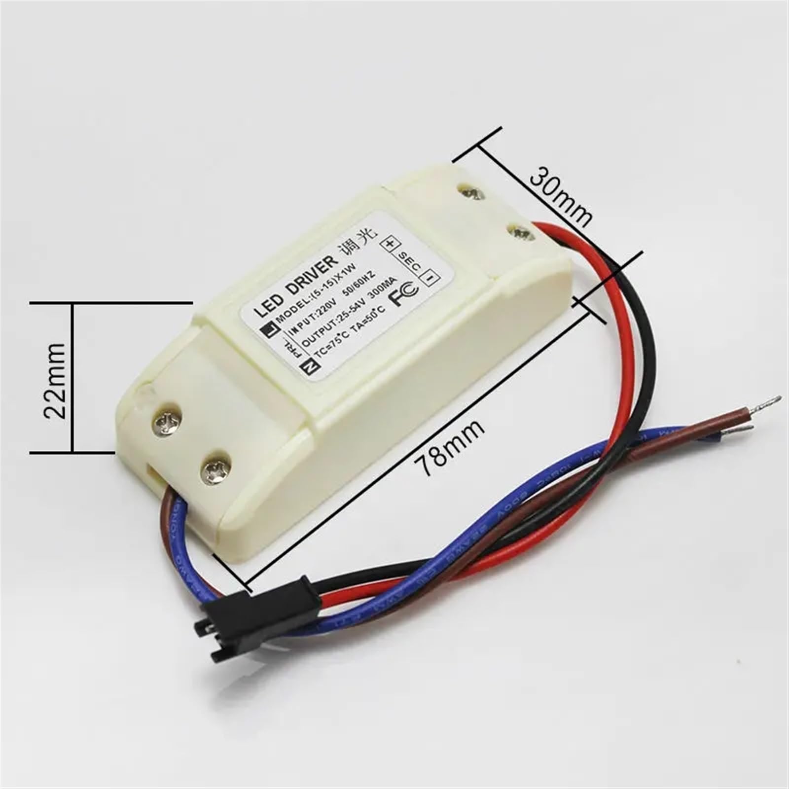 Driver LED dimmerabile Alimentatore LED 5-15w 300ma 15-54v uscita led lampadina luce da incasso driver faretto(220V Dimmable)