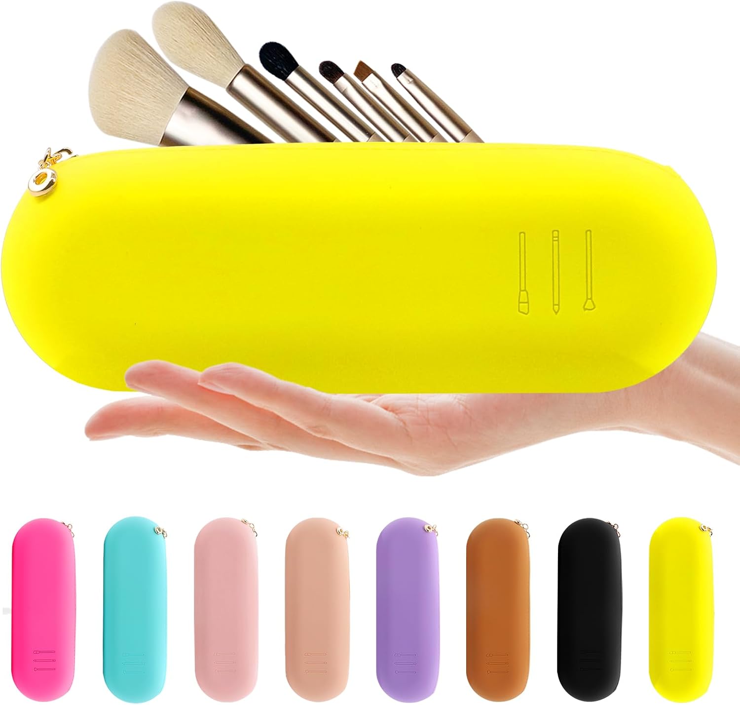 duludulu Travel Makeup Brush Holder, Silicone Makeup Brush