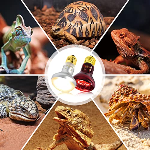 Reptizoo 75W Reptile Heat Lamp Bulb, 2Pcs Day & Night Basking Spot Light Combo Pack Includes Infrared Heat Lamp And Uva Daylight Heating Lamp Basking Light thumb #8