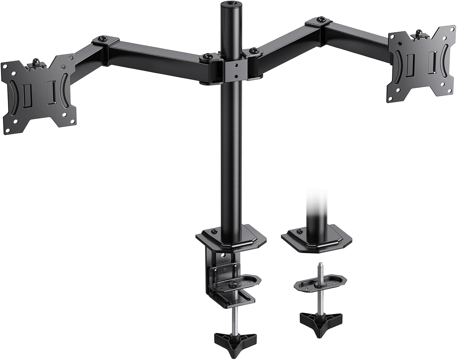 HUANUO Dual Monitor Mount for 2 Monitors up to 30 inches, Heavy Duty Dual Monitor Stand Holds up to 22 lbs, Dual Monitor Arm with Height Adjustable Tilt Swive Rotate, VESA Hole 75mm or 100mm