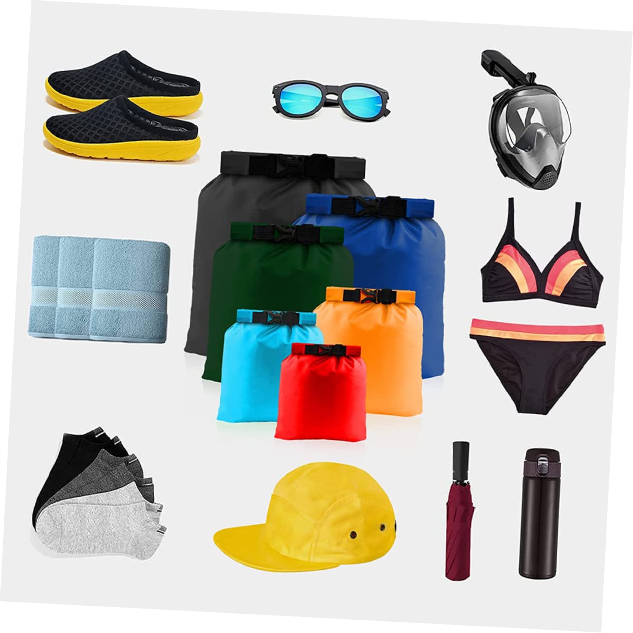 TOYANDONA 6pezzi Sacchetti Impermeabili Set Borse Compressibili Per Abbigliamento Resistenti e Leggeri Per All Per Escursioni Kayak e Attività Outdoor