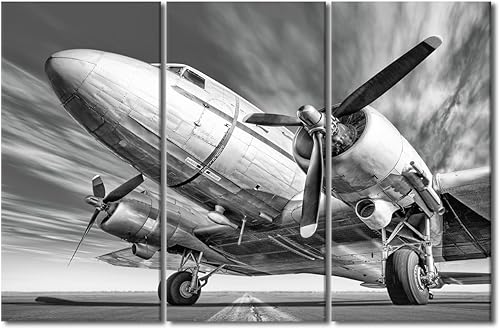 Miniatura 49 de Lienzo decorativo para pared, 3 piezas, póster de nariz de avión, arte de hélice gris, decoración del hogar, lienzo inspirador, decoración de pared