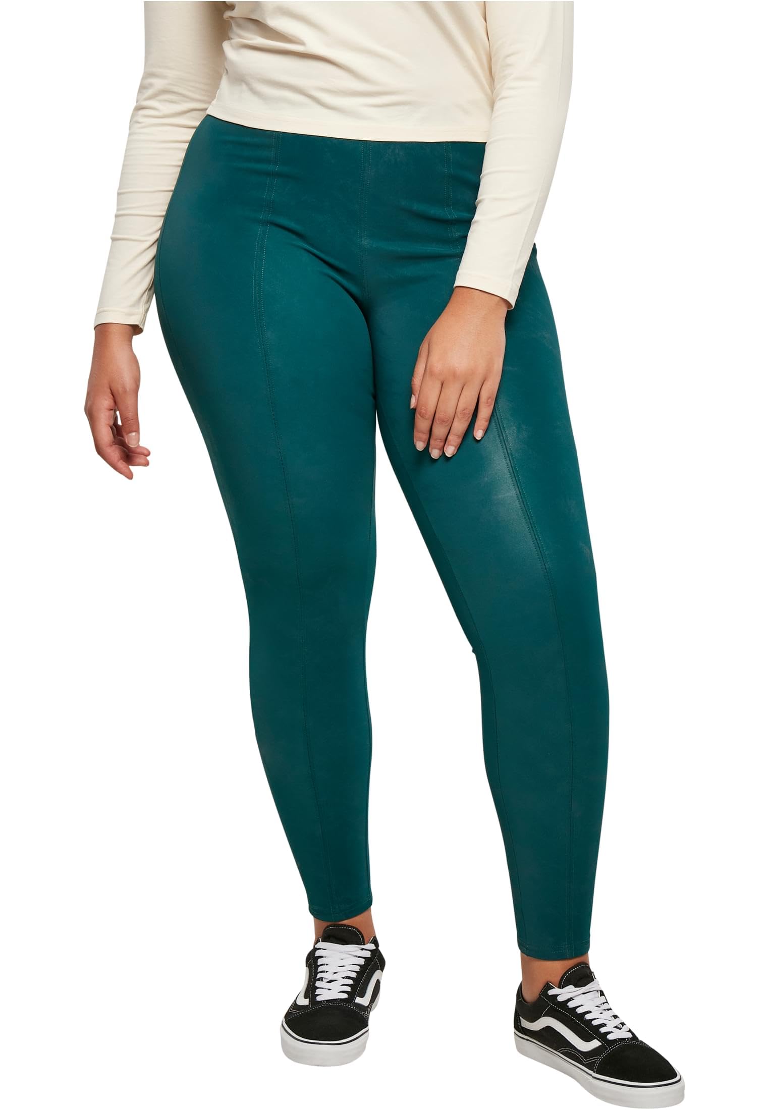 Urban Classics Damen Ladies Washed Faux Leather Pants 3XL Jasper