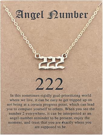 COLORFUL BLING Angel Number Necklace 111 222 333 444 555 666 777 888 999 Necklace Gold silver Stainless Steel Angel Necklace for Women Numerology Jewelry Gifts
