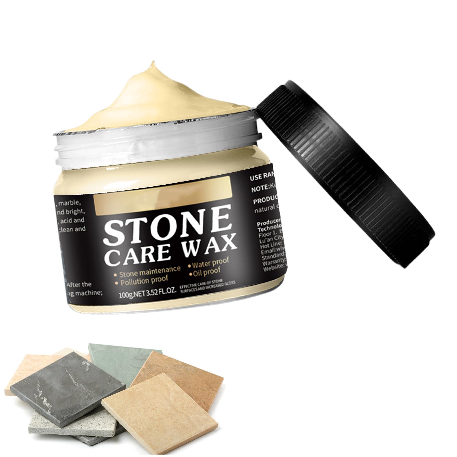 Cire de soins de polissage en pierre - Plancher en marbre cire p-olonaise Granite Po-lon cire de cire de cire de cire de cire, crème de polisseuse imperméable portable, produits de soins en pierre